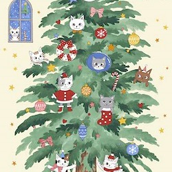 Christmas Panel Cat